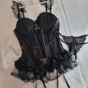 بيبي دول 3 قطع لون اسود مرتب