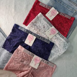 4 قطع داخلي نسائي دانتيل مع استراس