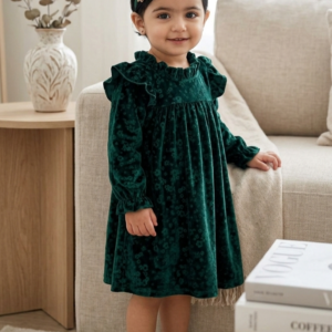 فستان مخمل بناتي من 12-18 شهر