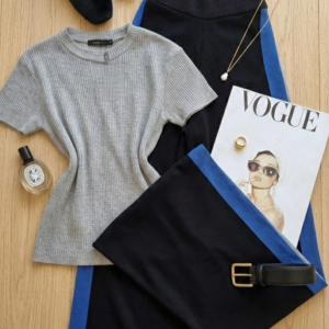 بنطلون صوف ناعم مع بلوز قطنية بلبسوا XS