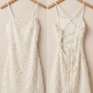 فستان لون ايفوري