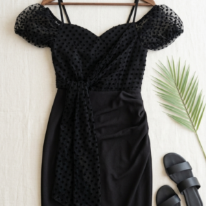 فستان أسود فخم M/L