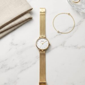 ساعة يد CURREN النسائية الذهبية اصدار النخبة النحيف.