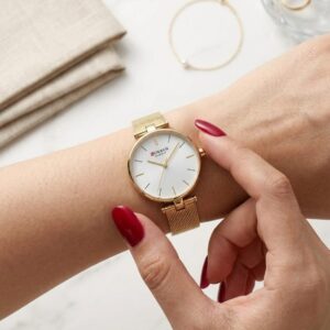 ساعة يد CURREN النسائية الذهبية اصدار النخبة النحيف.