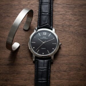 ساعة فاخرة من IBSO – جلد اسود