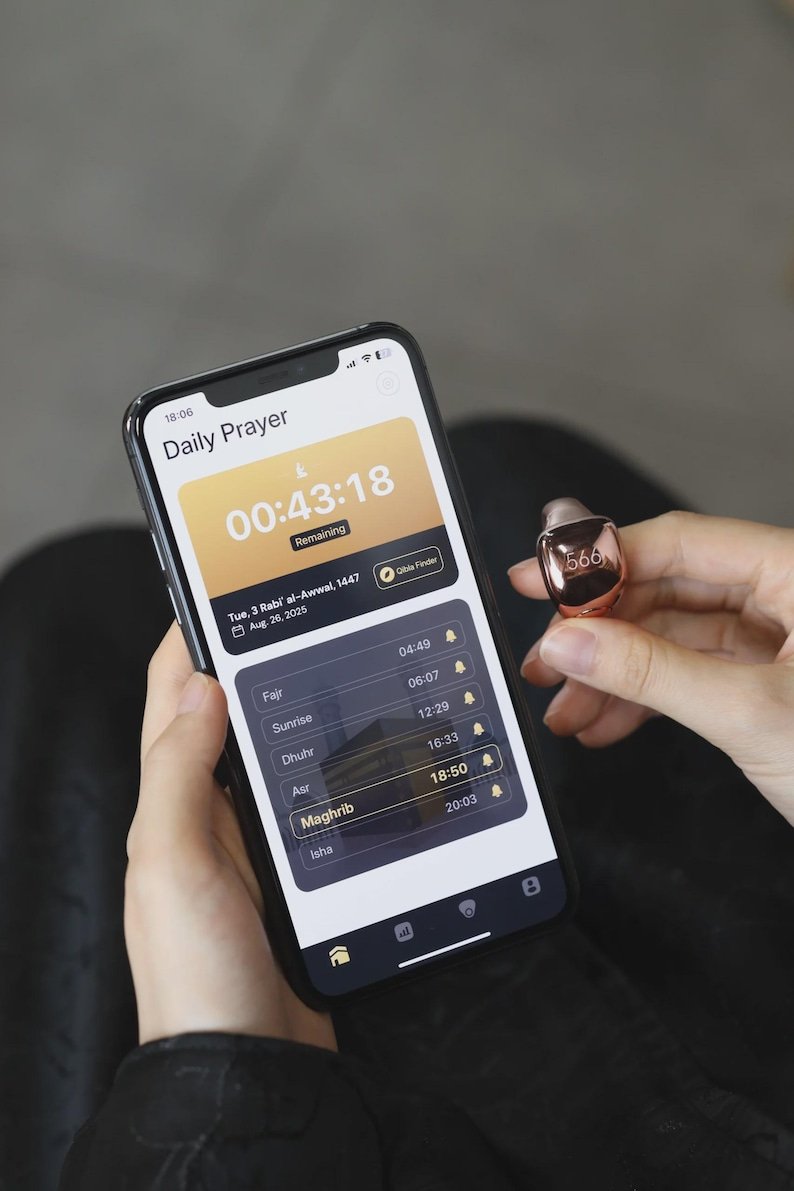 خاتم تسبيح الذكي من WESLAMIC - الصورة 4