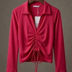 بلوز zara لون فوشي غامق سمول