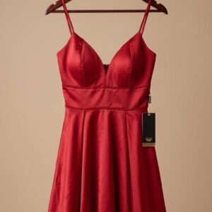 فستان ستان ثقيل بلبس M/L