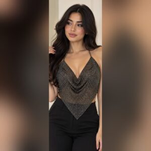 توب كريستال اسود فخم